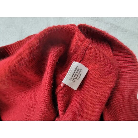 Pronto Uomo Womens XL Red Extra Fine Merino Wool V-Neck Sleeveless Sweater Vest - Picture 4 of 7